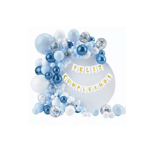 Kit Decoración Globos Metálicos Azul