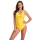 thumbnail image 4 of Traje de baño de una pieza para mujer Traje de baño de bikini sexy con tirantes y estampado teñido anudado para mujer, 4 of 5