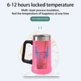 thumbnail image 4 of Kearding Taza de vacío a prueba de fugas, lavable, antideslizante, reutilizable, aislamiento térmico, 709ml, botella de agua de repuesto para oficina Suministros térmicos Rosado Kearding HA074472-03, 4 of 6