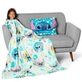 thumbnail image 4 of Disney Lilo and Stitch Alien Dreams Silk Touch Throw Blanket 50X60 inches with Plush Pocket Pillow 14X20 inches, 4 of 4