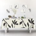 thumbnail image 6 of Black Large Leaves Fabric Waterproof Tablecloth,Rectangle Watercolor Wrinkle Oil-Proof Resistant Table Cover for Dining Table, Buffet Parties and Campin,(60" x 120" inch), 6 of 6