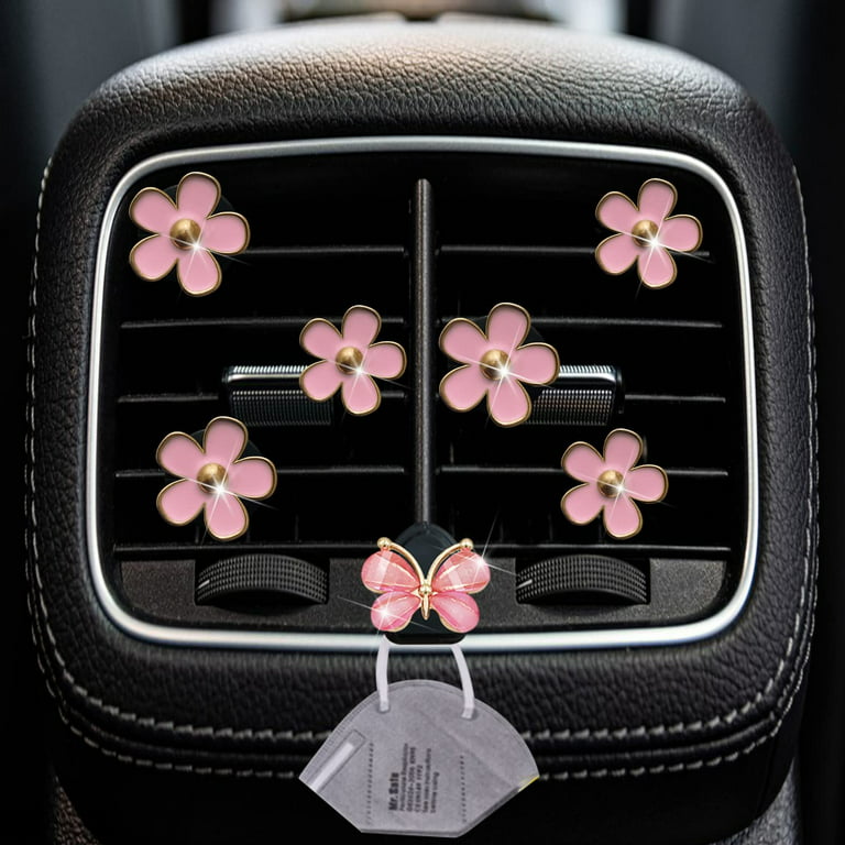 4xPACK Pink Car Accessories Cute Car Decoration Air Freshener Car  Accessories For Women Flower Vent - Air Fresheners