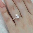 thumbnail image 6 of HeartsAndYou 1.6ct Oval Cut Moissanite Engagement Ring for Women Floral Solitaire 18k Rose Gold Over Silver, 6 of 9