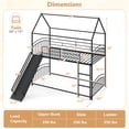 thumbnail image 3 of Gymax House Bunk Bed Frame w/ Metal Slats Reversible Ladder & Slide for Bedroom Black, 3 of 10