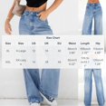 thumbnail image 6 of Daiosportswear Women's High Waist Baggy Jeans Loose Fit Wide Leg Stretchy Straight Jeans Casual Denim Pants with Pocket Dark Blue, 6 of 9