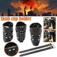 thumbnail image 3 of Blarkrus Cup Holder Motorcycle Pu Leather Skull Drink Holder, 3 of 7
