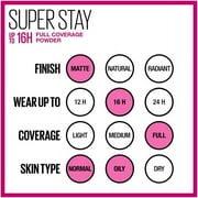Maybelline Super Stay Full Coverage Powder Foundation Makeup, Matte Finish, Fair Porcelain