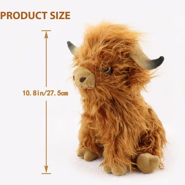 Peluche Vaca Highland De 38 Cm – Suave Y Esponjoso, Ideal Para Regalar A Niños Y Amantes De Los Animales
