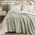 thumbnail image 3 of JERFIT Egyptian Cotton King Size Blanket, 100% Certified Cotton Bed Blanket for All Seasons, Ultra Soft & Breathable, Sage Green, 3 of 10