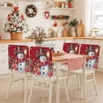 thumbnail image 2 of Christmas Snowman Chair Covers Set of 8 Christmas Tree Snowflakes Red Winter Chair Back Covers Stretch Removable Washable Slipcovers Protector for Dining Room Kitchen Party Decor, 2 of 5