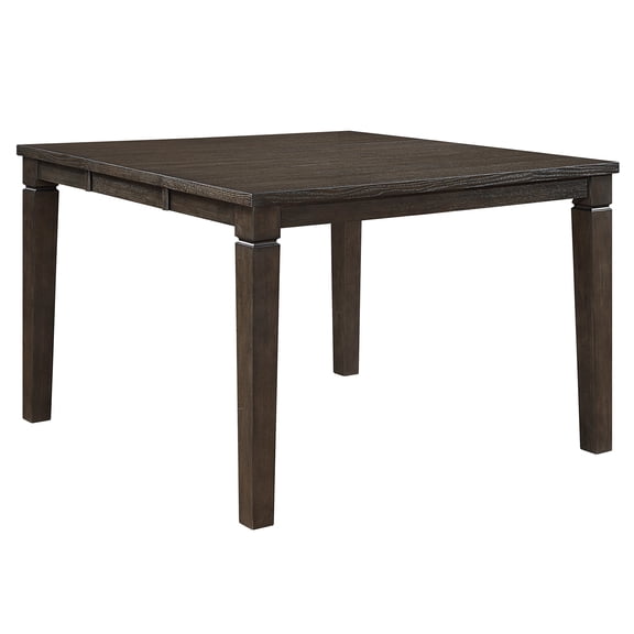 JERFIT Expandable Counter Height Dining Table with Removable Leaf, Square Espresso Wood Kitchen Table for 6