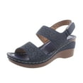 thumbnail image 2 of IUJSOY Womens Sandals Open Toe Hollow Out Wedge Sandals Casual Summer Slingback Platform Sandals, 2 of 7