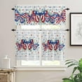 thumbnail image 2 of 3-Piece Kitchen Curtains and Valances Set Patriotic 4th of July Rod Pocket Soft Kitchen Curtain Set Washable Kitchen Window Curtains Set Butterfly Star American USA Flag, 2 of 6