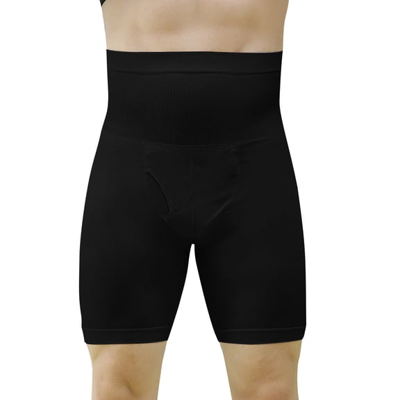 Hurxie Mens Shapewear Tummy Control Underwear Compression Shorts Slimming Body Shaper Leg Boxer Briefs Black,XL