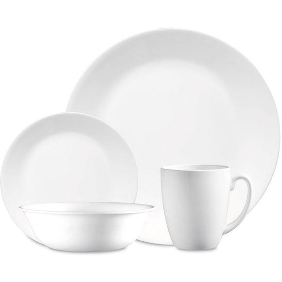 Corelle® Winter Frost White Dinnerware Set 16pc, Dinner Bread Bowl & Mug