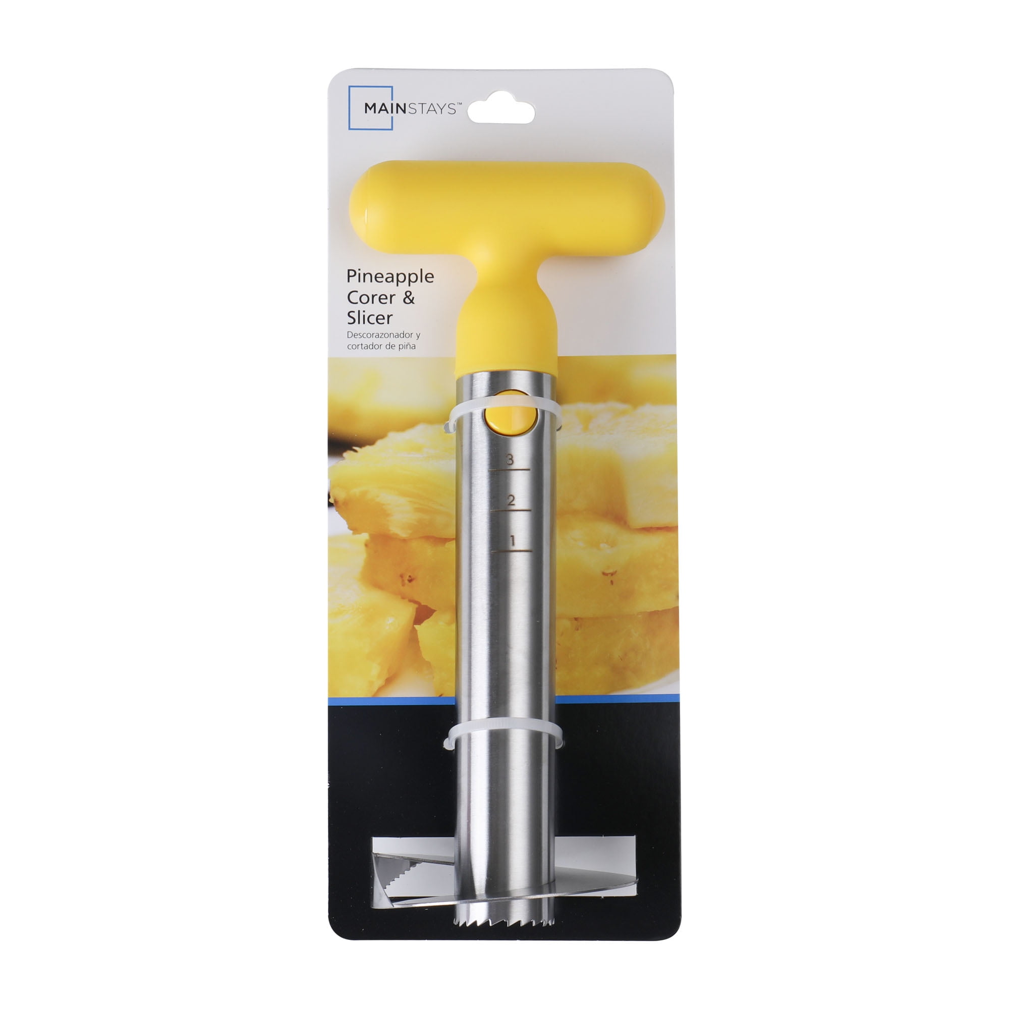 Mainstays 10" Pineapple Corer, Ergonomic Handle Stainless Steel Pineapple Slicer Peeler