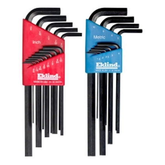 Eklind 10222 22 Piece Combination (SAE and Metric) Long Hex-L Key Sets