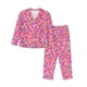 thumbnail image 1 of Balery Colorful Donuts 1 Conjunto de Pijama con Estampado para Mujer, Conjunto de Dos Piezas con Manga Larga, Ropa de Dormir Suave con Bolsillos, Pijamas Cómodos-Large, 1 of 7