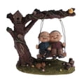thumbnail image 2 of happy elderly couple figurine resin age decor swing, 2 of 8