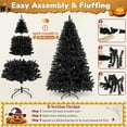 thumbnail image 5 of Laintene Artificial Christmas Tree, Halloween Black Christmas Tree w/ 800 Hinged Branches, 6FT Christmas Tree Festive Holiday Xmas Tree for Halloween & Christmas, 5 of 10