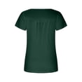 thumbnail image 5 of Cathalem Womens Basic T-Shirts Summer Ruffle Plain Round Neck Loose Fit Tee Blouse Tops,Green S, 5 of 5