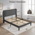 thumbnail image 4 of 3-Piece Queen Bedroom Set: Upholstered Platform Bed with Charging Station & LED Lights + 2 Nightstands with Charging Station, 2 Drawers & Open Shelf – Dark Gray, 4 of 10