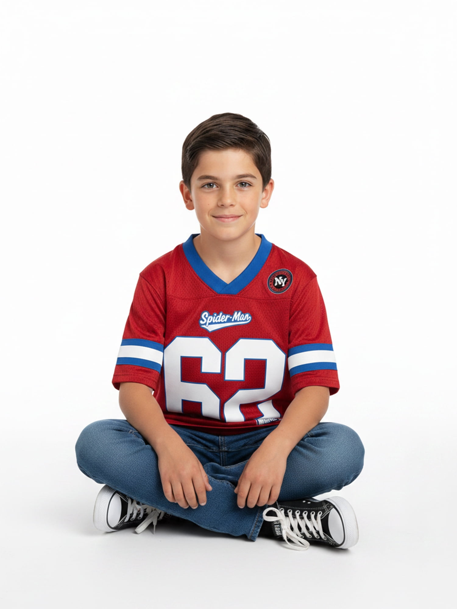 Marvel Spider-Man Boys’ Elevated Graphic Jersey, Sizes 4–18