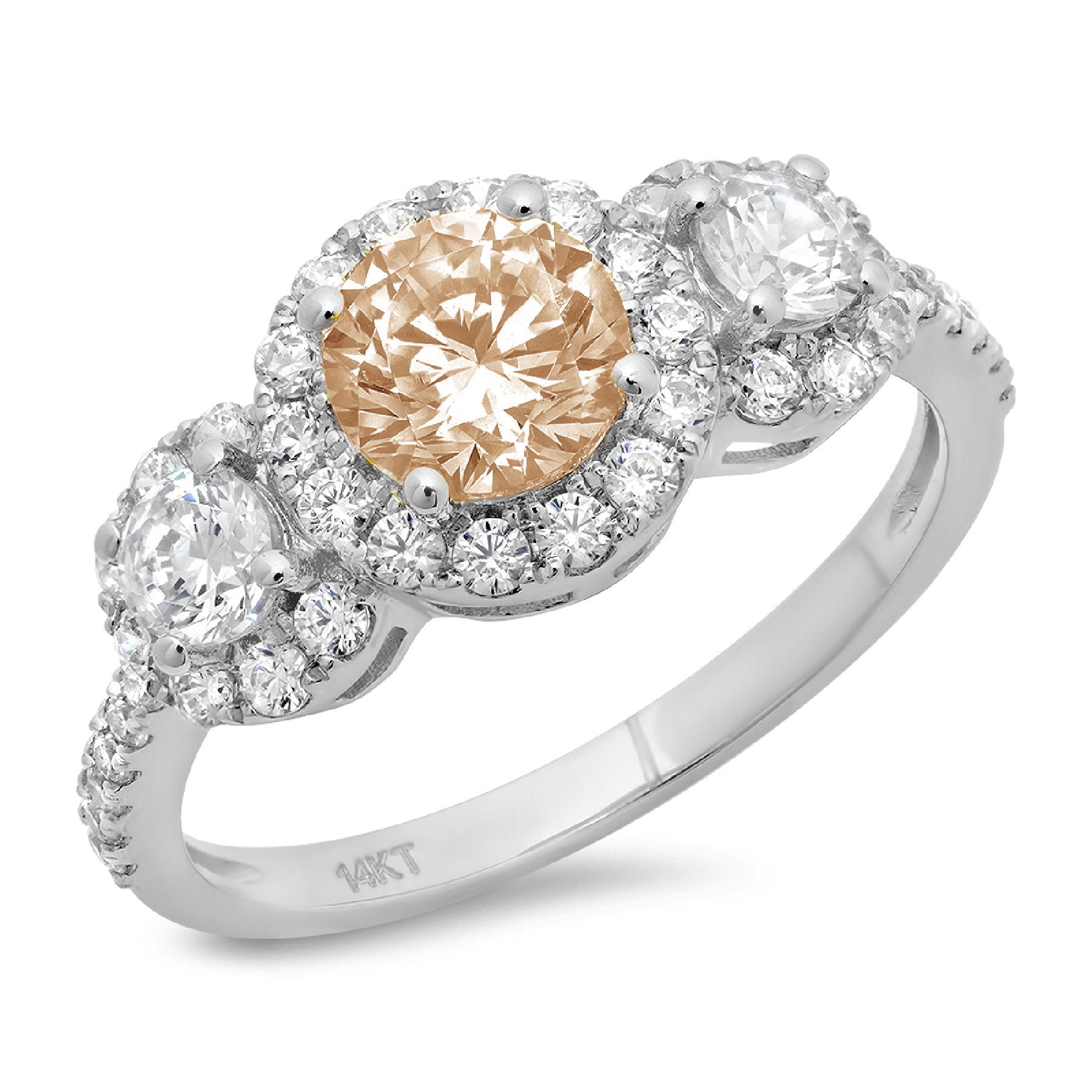 Details about   Ladies VVS1 Diamond 14K White Gold Finish Engagement And Wedding Bridal Ring 