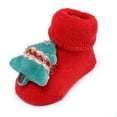 thumbnail image 4 of Baby Christmas Slipper Socks Infant Non Skid Soles Socks Indoor Winter Warm Holiday Socks for Toddler Boy Girl, 4 of 6