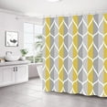 thumbnail image 2 of Gray Yellow Shower Curtain W 72 x H 72, Waterproof Design and Polyester, Quick-Drying, Weighted Hem, Shower Curtains Set for Bathroom, Machine Washable with 12 Hooks, 2 of 6