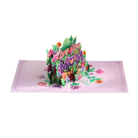 YIEMEEN 3D Popup Mother's Day Celebration Card Foldable 3D Greeting Card MOM Letter Card Flower Greeting Card for Mother's Day