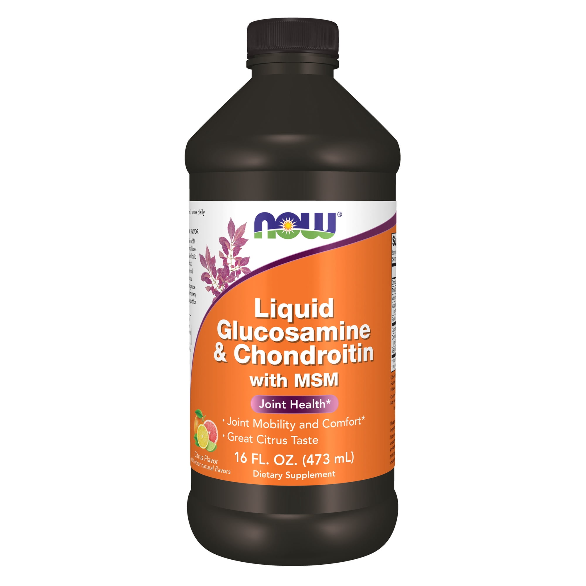NOW Supplements, Glucosamine & Chondroitin with MSM, Liquid, Joint Health, Mobility and Comfort*, 16-Ounce
