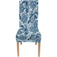 thumbnail image 2 of Chair Covers Set of 4, Blue Prosperous Flowers Printed Washable Chair Cover Elastic Chair Cover for Kitchen Home or Party, 2 of 4