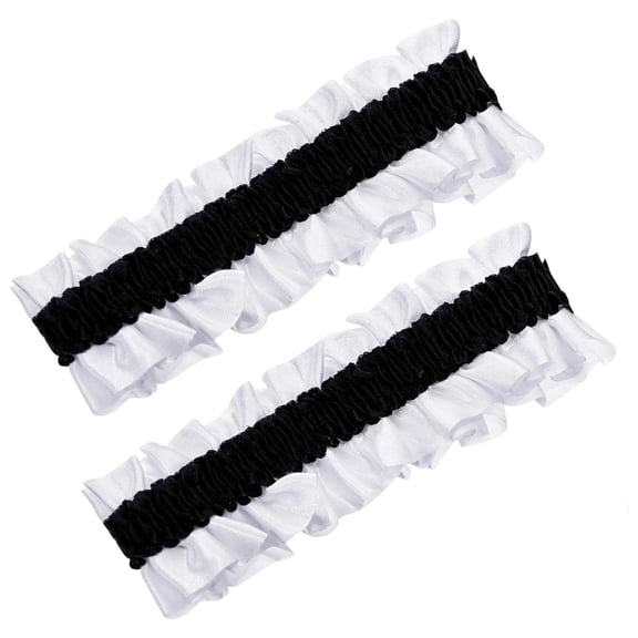 Wxqbjtam 2 Pieces Armband Garter Mens Accessories Party Decoration Arm Holder Garter Belt Black White