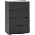 thumbnail image 1 of HOMCOM Commode de Chambre, Commode à 4 Tiroirs pour Chambre, Noir, 1 of 10