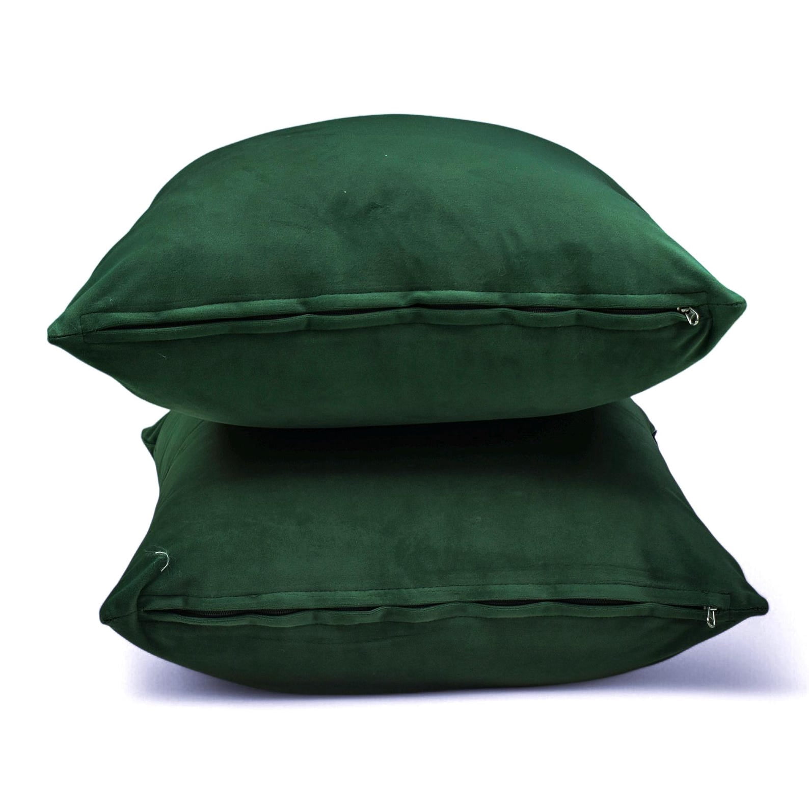 Dark Green Decorative Lumbar Pillow Cover 12"x16" | Pack of 2 Modern Velvet Oblong Cushion Cover Solid | Plain Solid Pillowcases for Bed, Couch & Sofa, Modern Home Décor - Dark Green Velvet Dream
