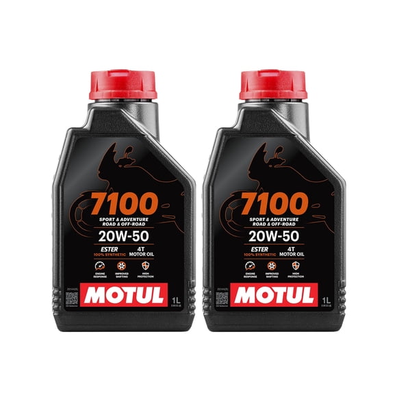 PAQ. DE 2 ACEITE PARA MOTO 4T MOTUL 7100 20W50 1L SINTÉTICO