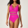 thumbnail image 2 of One Piece Swimsuit Tummy Control Bathing Suits for Women 2026 New Hot Mesh Swimsuit Mesh Hollow Solid Color Swimsuit Women, 2 of 5