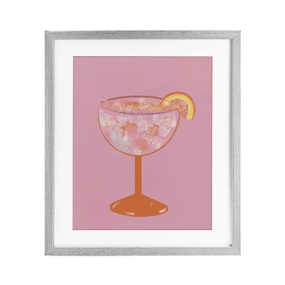 Stupell Industries Paloma Glass over Pink Gray Framed Print Under Glass, design by Robin Maria
