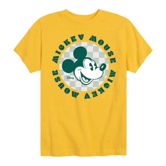 Disney - Mickey Mouse Checker Badge - Toddler & Youth Short Sleeve Graphic T-Shirt