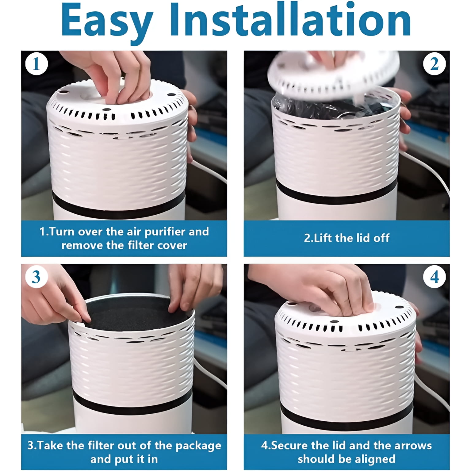 2 Pack LV-H132 Replacement Filter for LEVOIT Air Purifier LV-H132-RF, 3-in-1 H13 True HEPA Filter Carbon Pre-Filter