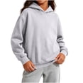 thumbnail image 6 of Resicozy Hoodies for Teen Girls Long Sleeve Pullover Sweatshirt Trendy Cute,Fall Winter Outfits,Soft Comfort,Back to School Clothes 3-14 Years Gray 140, 6 of 9