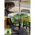 thumbnail image 4 of Outdoor Tablecloth with Umbrella Hole and Zipper, St. Patrick's Day Square Table Cloth 54x54 Inch Waterproof Tablecloth, Country Retro Green Boots Daisy Clovers Picnic Table Cover for Patio Camping, 4 of 7