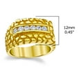 thumbnail image 3 of Metal Masters Mens Sterling Silver 925 .36Ct Goldtone Nugget Wedding Band Ring Cz 12mm, 3 of 5