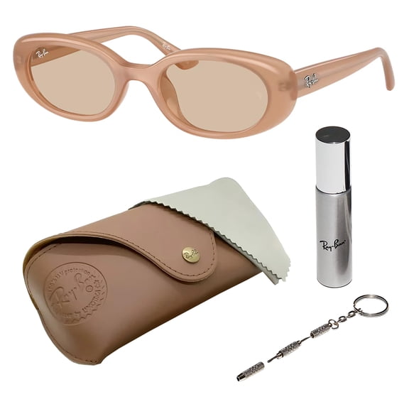Ray-Ban RB4441D BIO-BASED Square-Round Shaped Non-Polarized Sunglasses for Men & Women - Includes Official RAYBAN Eyewear Kit - Ideal Formal & Casual Wear Sunglasses - Dark Grey Lens