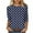 Navy, variant on YanHoo Women's Polka Dot 3/4 Sleeve Blouse Tops Ladies 2025 Plus Size Summer Casual Crewneck 3/4 Sleeve Shirts