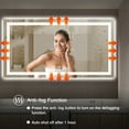 thumbnail image 5 of LED Bathroom Mirror 60"x28",Frontlit and Backlit Wall Mounted Vanity Mirror,Dimmable 3 Color Temperature Anti-Fog Touch Button LED Bathroom Mirror with Lights, 5 of 7
