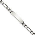 thumbnail image 1 of Sterling Silver 7inch Engraveable Antiqued Figaro Link ID Bracelet, 1 of 1