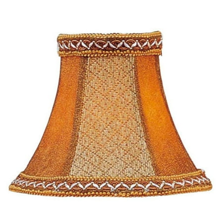 Tan Linen Shade - Livex Lighting Tan/Brown Suede Bell Clip Shade with Fancy Trim