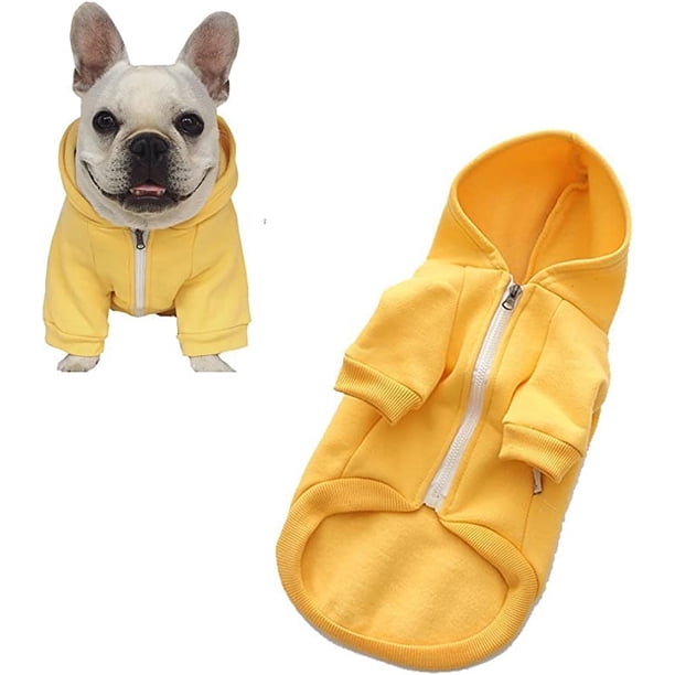 Sudadera con capucha para mascotas liwang Bulldog inglés Pug amarillo S M L XL 2XL
